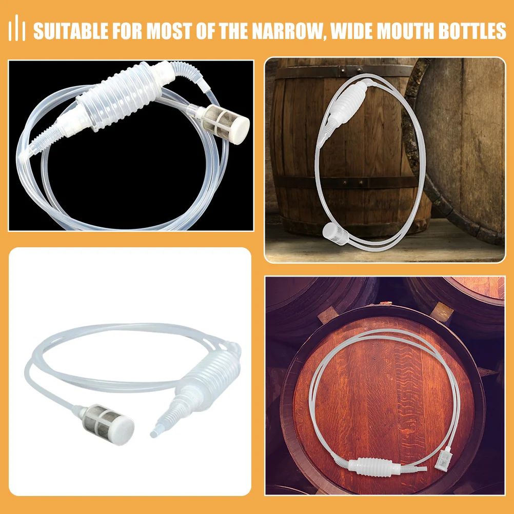 

2Pcs Plastic Siphon Tube for Wine Beer Transfer Filtering Hose Fast Flow Siphon for Home Brewing Wine Making Tools