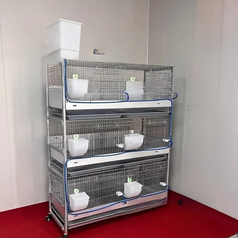 6-Position Rabbit Cage, Galvanized Bold Anti-rust Cage |
