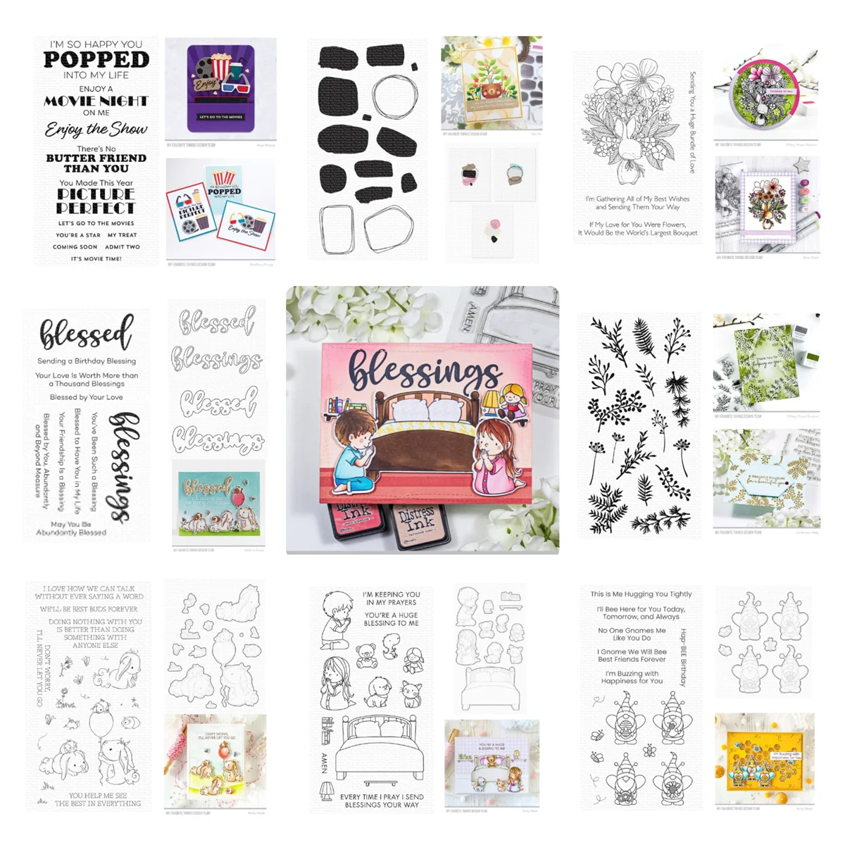 Cherry Hexagon Bunny Movie Icons Clear Stamps Cutting Dies Hot Foils Scrapbooking for Paper Making Frames Card