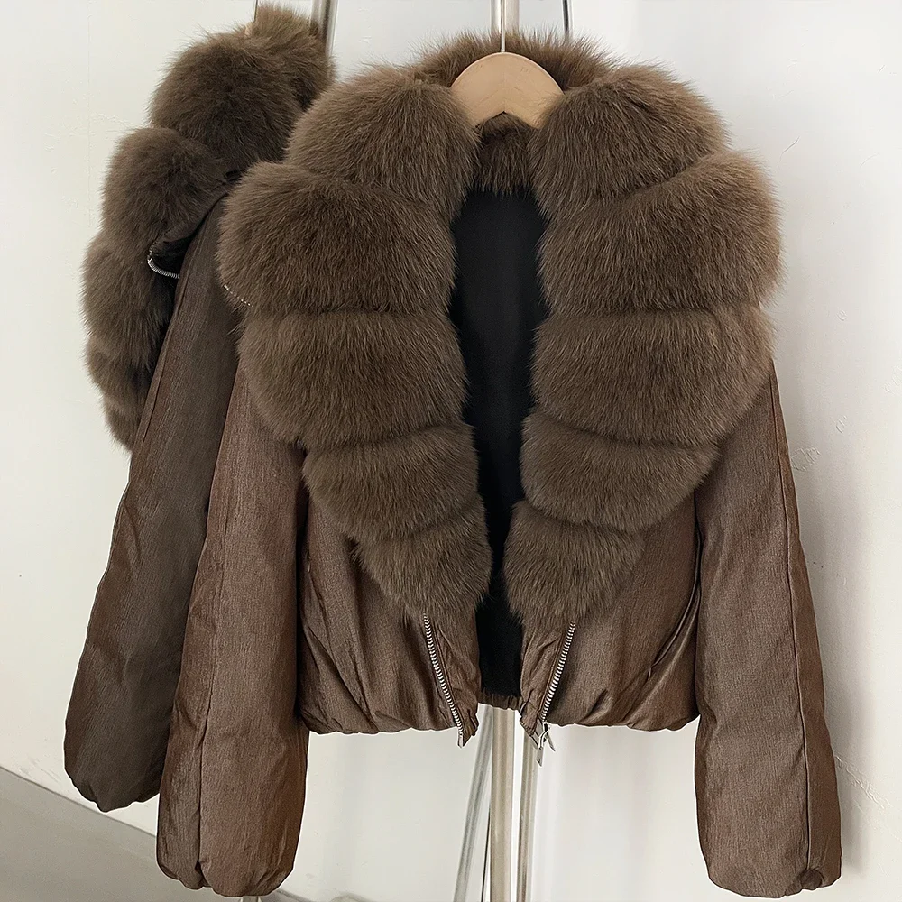 OFTBUY 90% White Duck Down Coat Luxury Winter Puffer Jacket Women Female Real Natural Fox Raccoon Fur Thick Warm Parkas