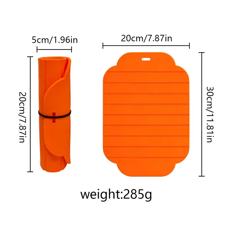 Portable Foldable Silicone Cutting Mat with Handle, Non-Slip and Waterproof Design, Suitable for Multiple Scenarios, Can Be Used for Cutting and Preparing Ingredients at Home, Defrosting Food, and for Camping and Picnics; Soft Texture, Stain-Resistant, and Easy to Clean Cutting Board