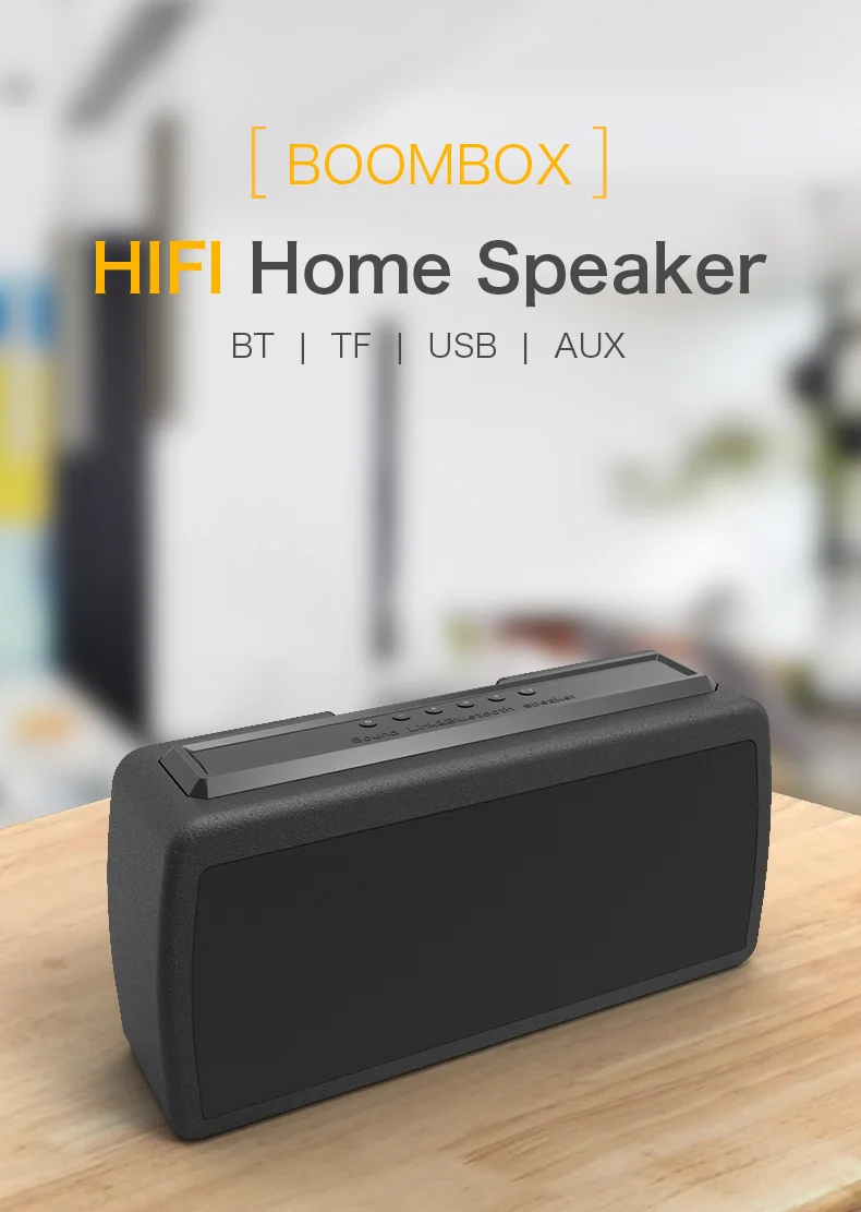 USB wooden home high-power 100W subwoofer party wireless mobile phone blutooth music box speaker