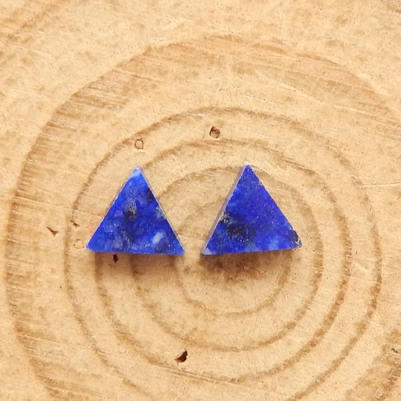 天然石ラピスラズリ三角形カボションビーズ、DIYジュエリーアクセサリー、5x3mm、0.2g、ファッション