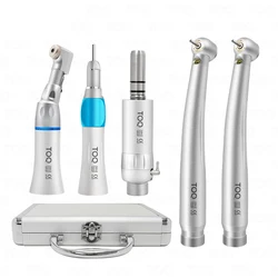LED High Speed Dental Handpiece Kits With Lights E-generator Torque Head Push Button 3 Water Spray, 2 Holes