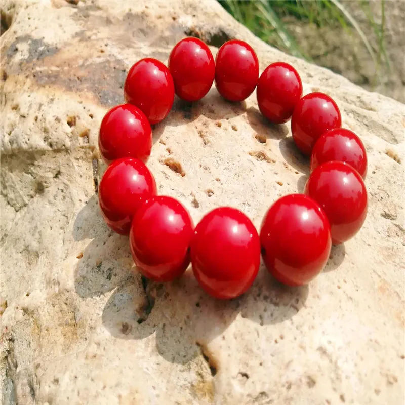 Jewelry, hand bracelets, Aka, ox blood, red, men's women, natal Nianshan, prayer Buddha beads