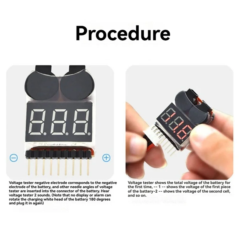 ABGI-5X BBX1-8S 1-8S 2IN1 Lipo 배터리 전압 테스터/배터리 전압 검사기 듀얼 스피커, 케이스 없음