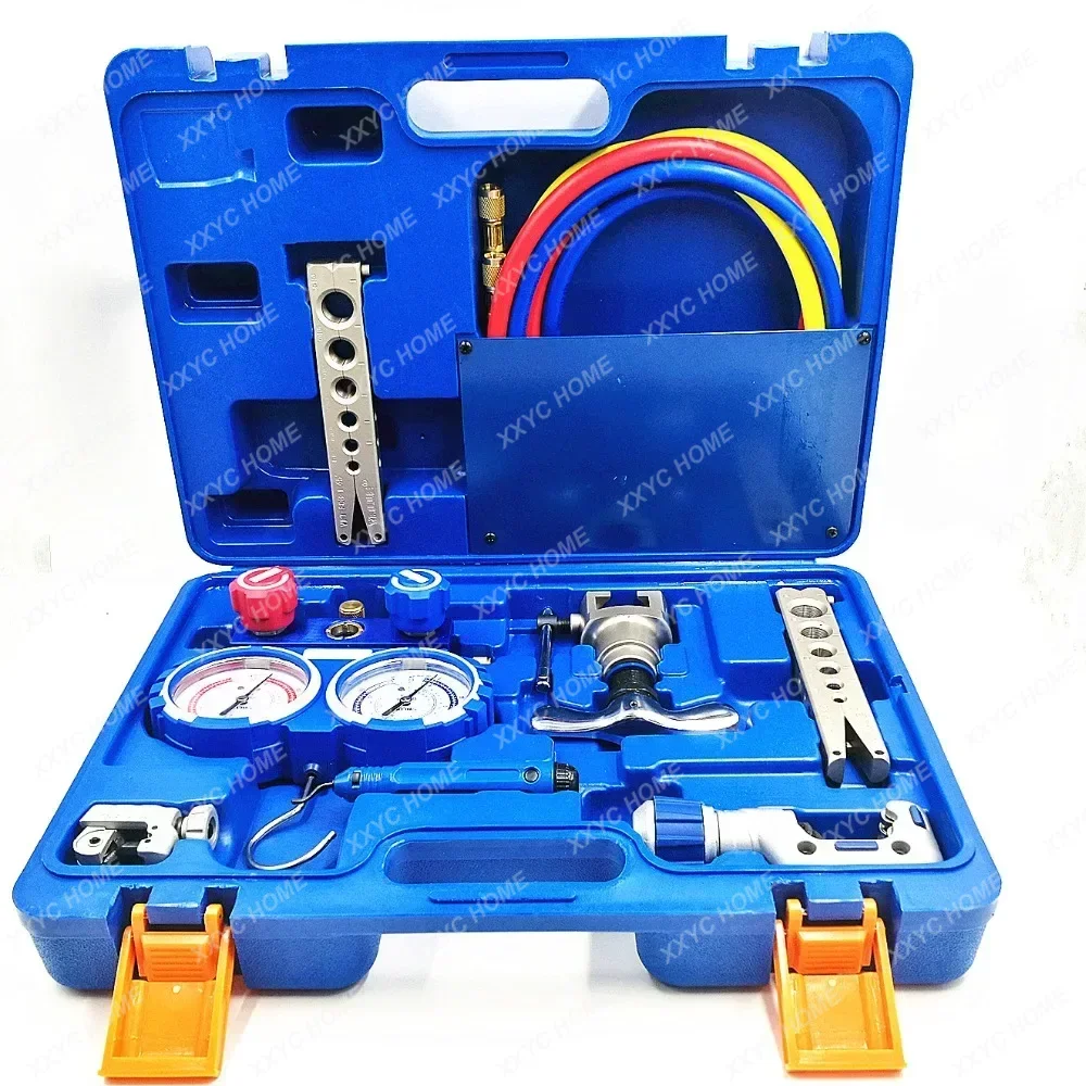 Expander set with R410A refrigerant pressure gauge Refrigeration Integrated flaring tool kits VTB-5B Refrigeration tool set