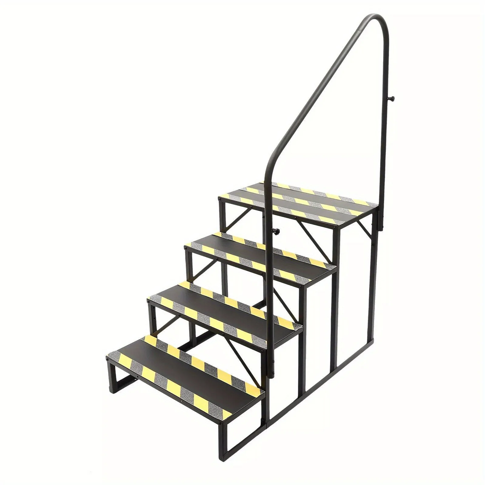 سلالم RV محمولة بأربعة خطوات مع درابزين، سبا خارجي خفيف الوزن وسلم حوض استحمام ساخن، متين وغير قابل للانزلاق وسهل النقل