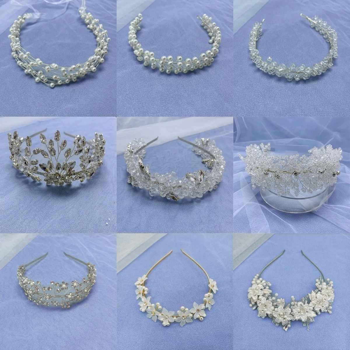 Handgefertigtes Modisches Perlen-Blatt-Haarband und Tiara Kristall-Haarkranz Braut-Hochzeits-Haaraccessoires Schmuck Haarband Diadem