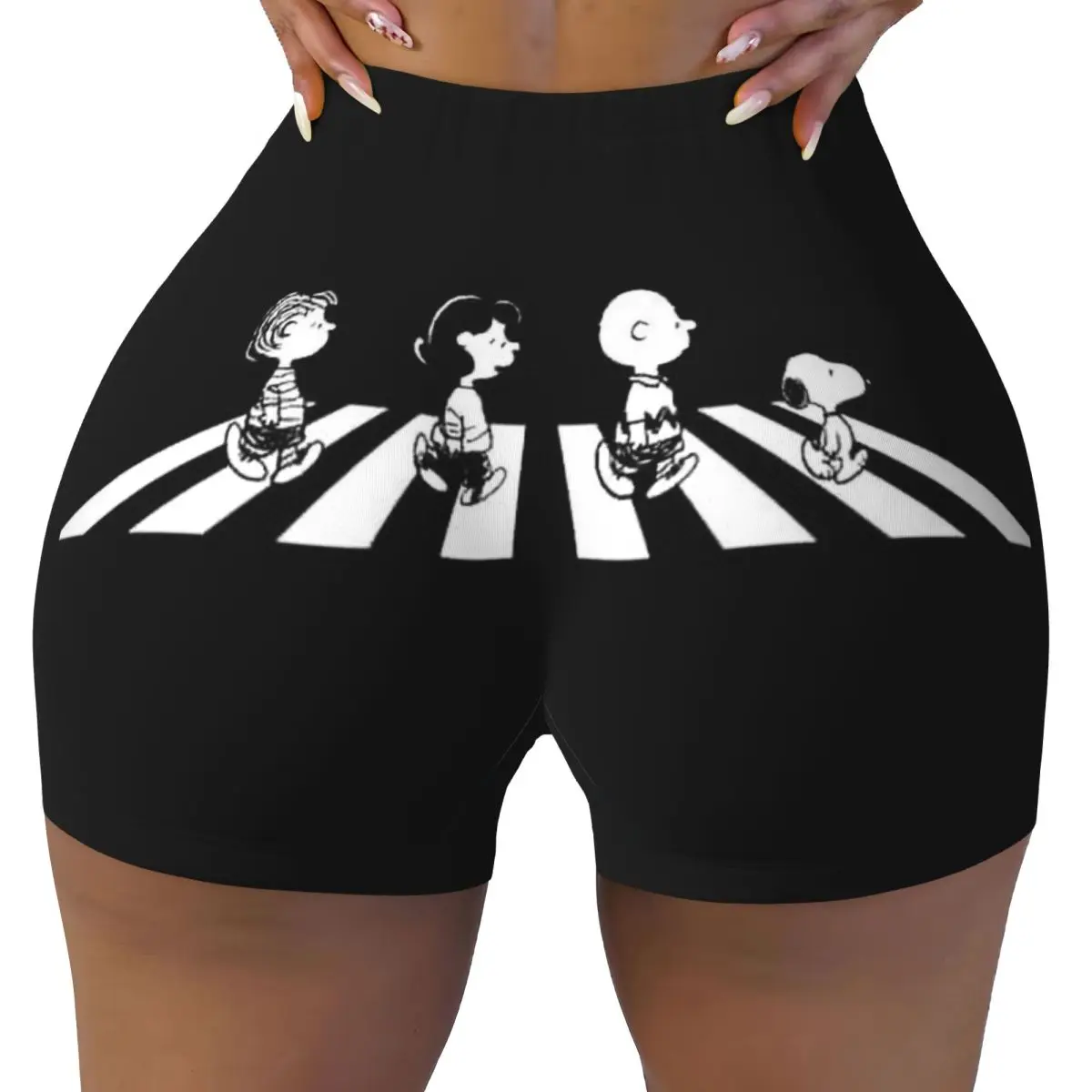 

Custom Rock Tees Group Walk Snoopy Workout Volleyball Biker Shorts Women Dog Gym Yoga Shorts