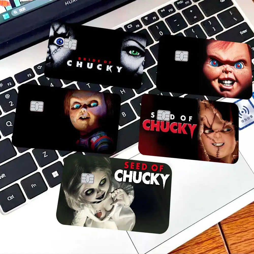 B-bride Of C-chucky Credit Card Skin Stickers No Adhesive Residue Water Proof For VISA Credit Card Subway Access Card