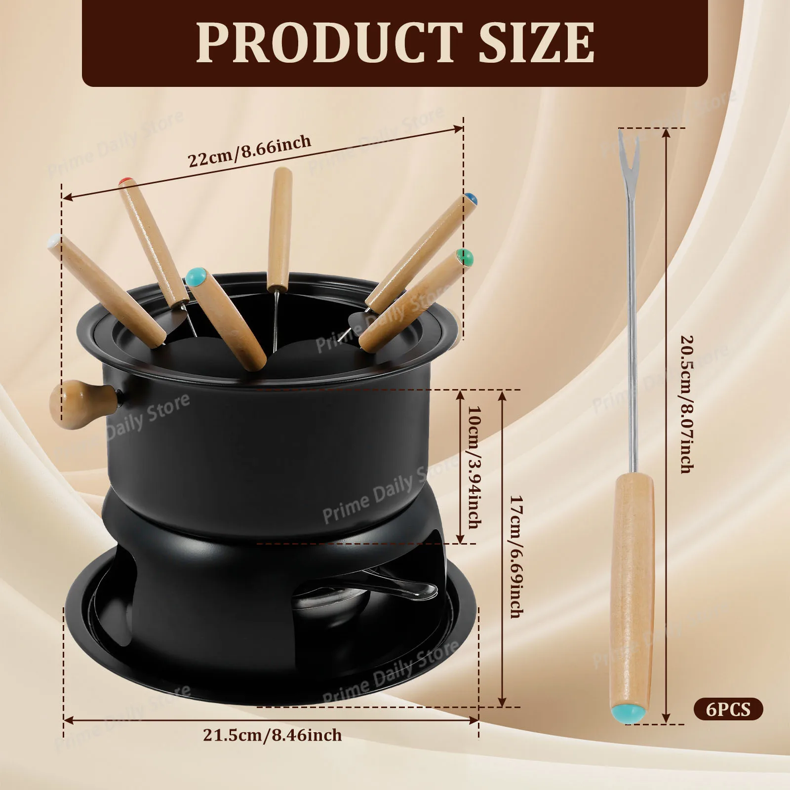 Ceramic Chocolate Fondue Pot with Fork & Candle Warmer, Butter Cheese Melting Bowl for Candy Sauce Dipping, Dessert Snack