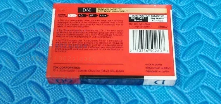 For tdk d60 right angle box unopened type with recorder cassette blank tape cassette collection nostalgia