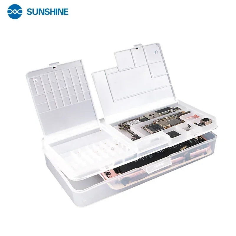 SUNSHINE SS-001A-caja de almacenamiento multifuncional para reparación de teléfonos móviles, accesorios, piezas y tablero