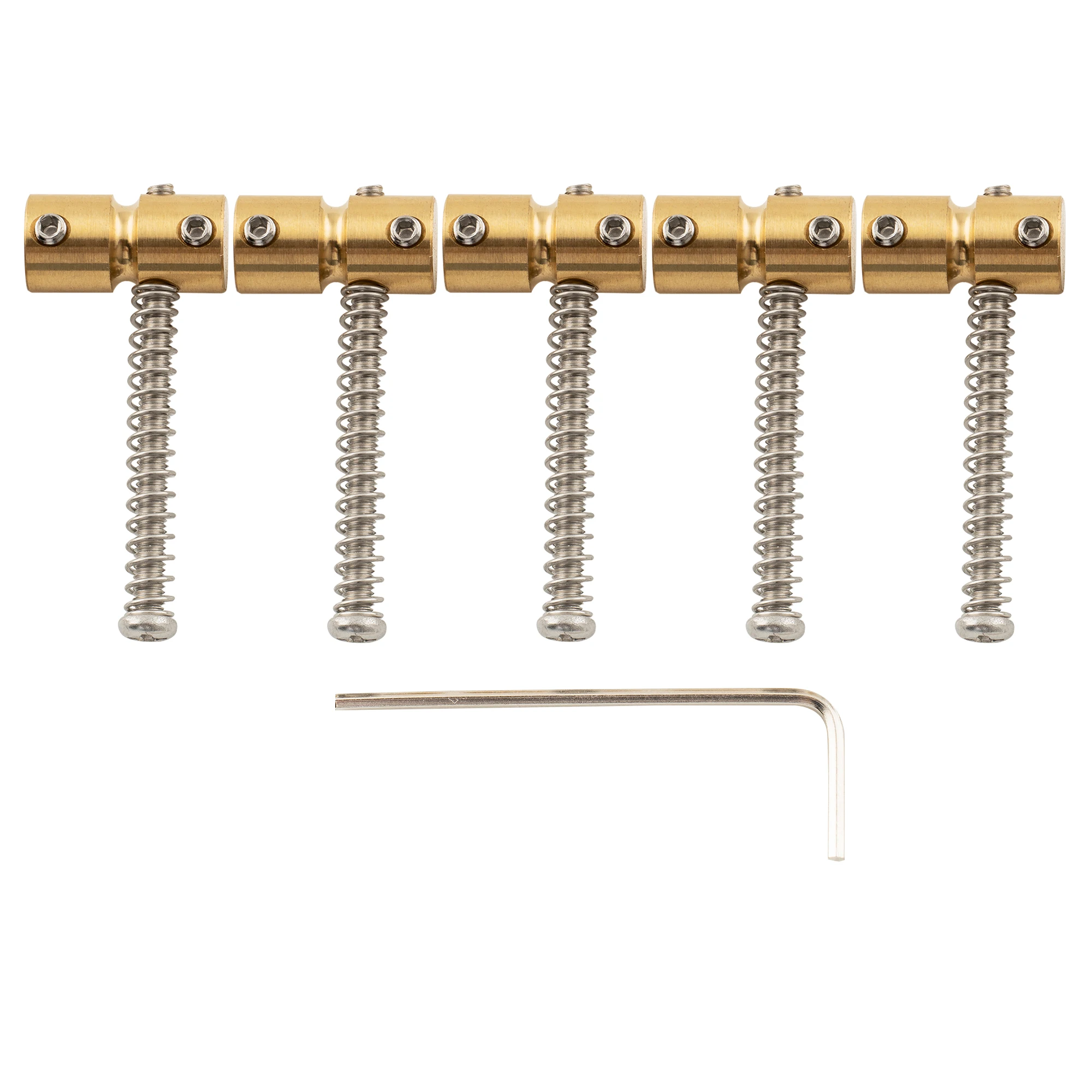 Musiclily Pro 18mm Steel/Brass Bass Bridge Saddles for 5-String Precision and Jazz Bass (Set of 5)