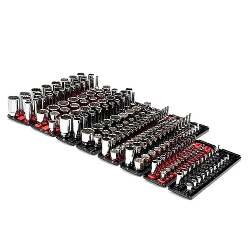 214-Piece 12-Point Socket Set Hex Square Fasteners Corrosion-Resistant Deep Shallow Sockets Organizer Storage Kit40980356