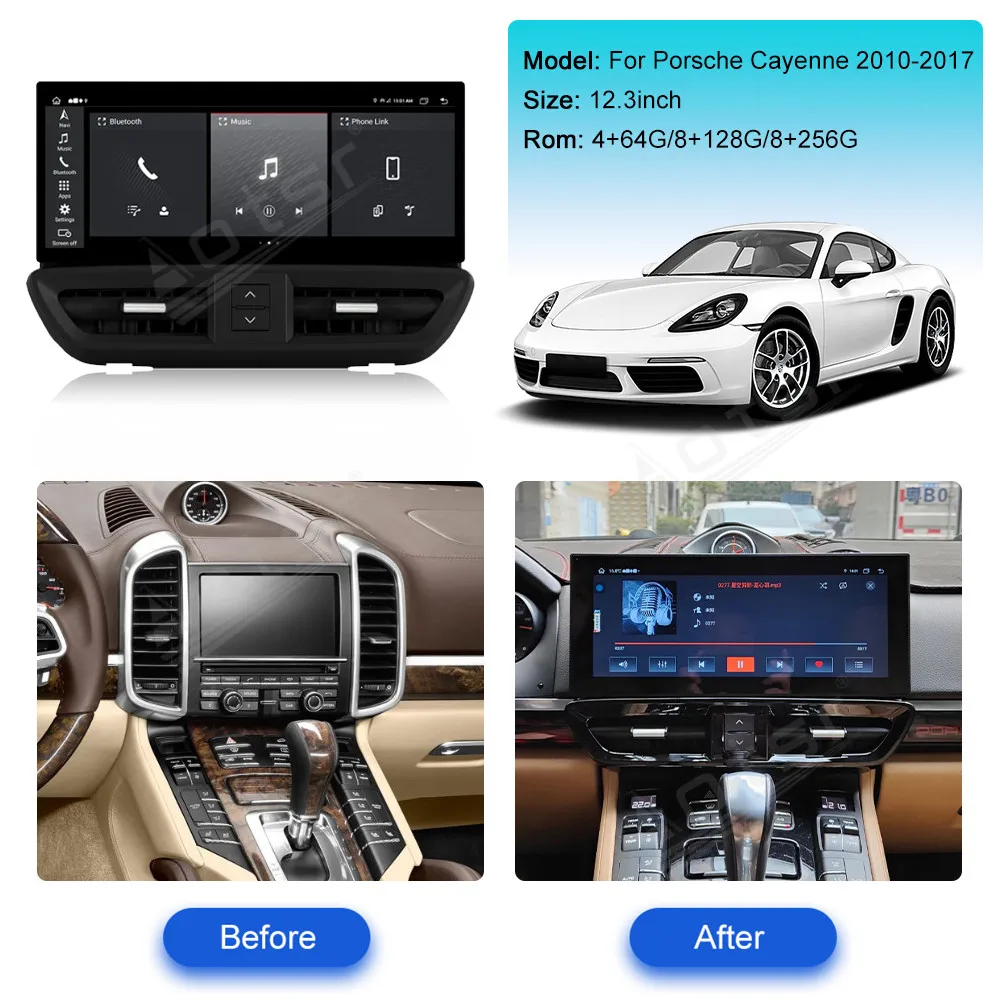 For Porsche Cayenne S Hybrid V6 958 92A Turbo 2010-2017 Android Car Radio 2Din Autoradio Stereo Multimedia Video Player GPS Navi