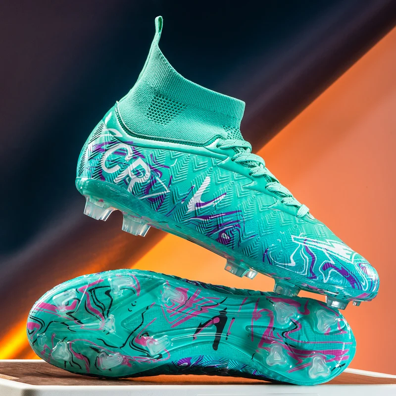 

Men Soccer Shoes FG Sneaker Boy Comfortable Society Resistant Top Quality Football Shoes Long Spikes Football Boots