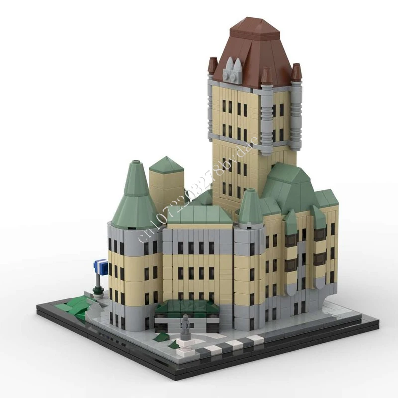 Chateau Frontenac - Québec City MOC 크리에이티브 스트리트 뷰 모델 빌딩 블록, 건축 교육 조립 장난감 선물, 1273 개