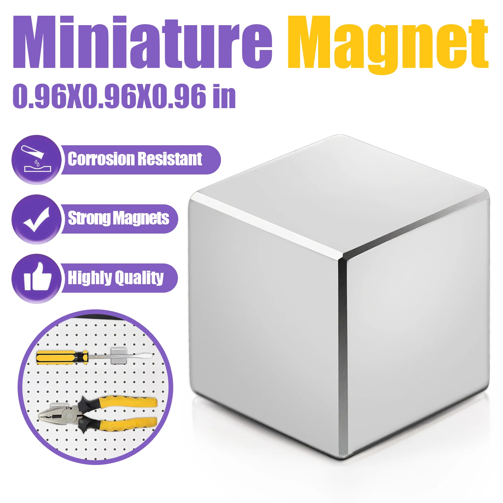 25 X 25 X 25mm Starke Quadratische Magnete, Kleine Magnete für Kühlschrank, Whiteboard, Wissenschaft, Büro und Schließfachmagnete