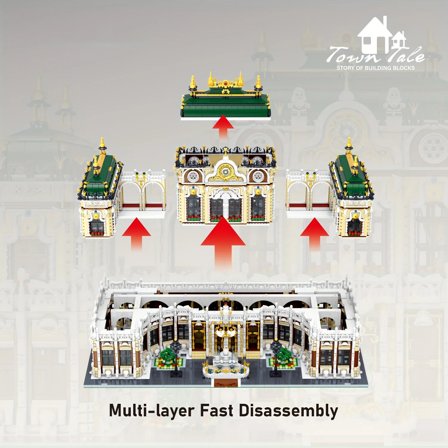 11930PCS Luxus Palace Bausteine Street View Modell MOC Kleine Partikel Montage Ziegel Spielzeug Ideale Urlaub Geburtstag Geschenke
