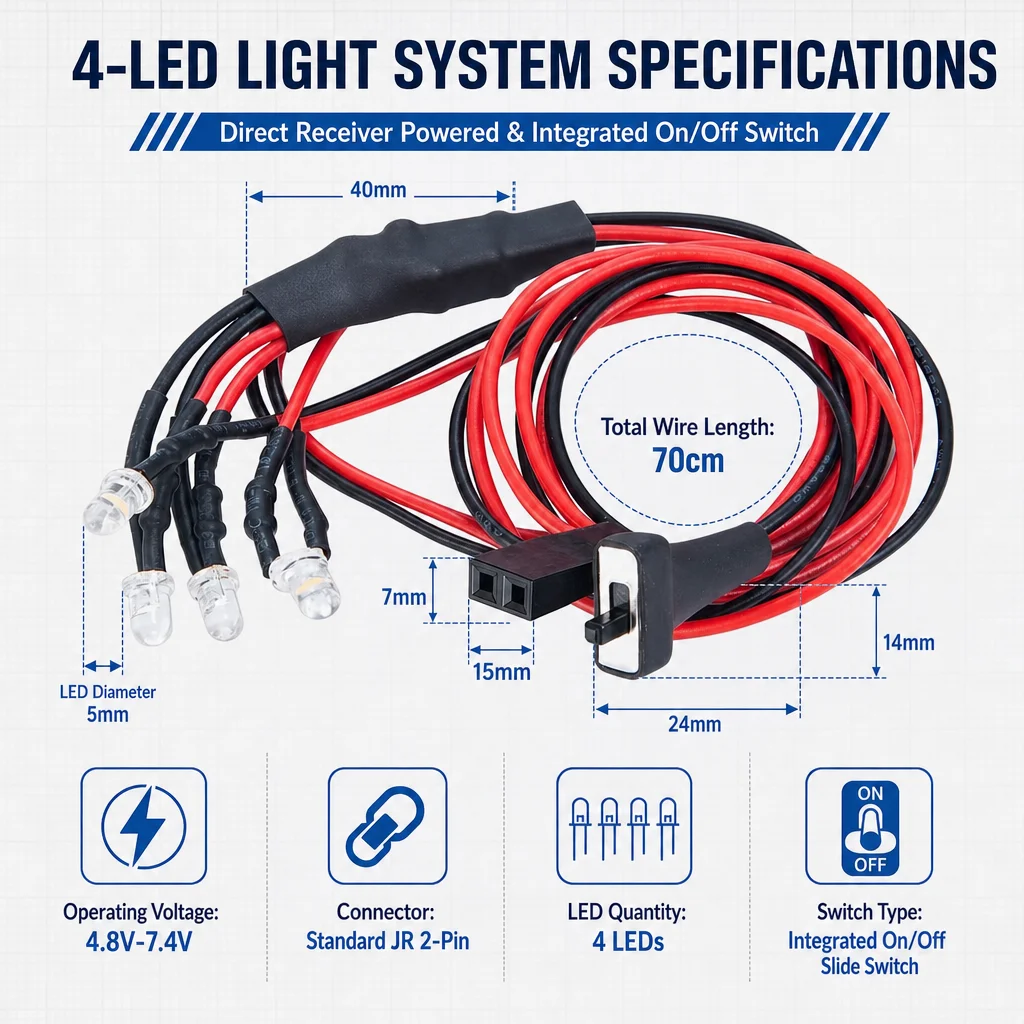 Rc Crawler Led Light Kit Controller - RC 크롤러용 LED 라이트 키트, 1/24