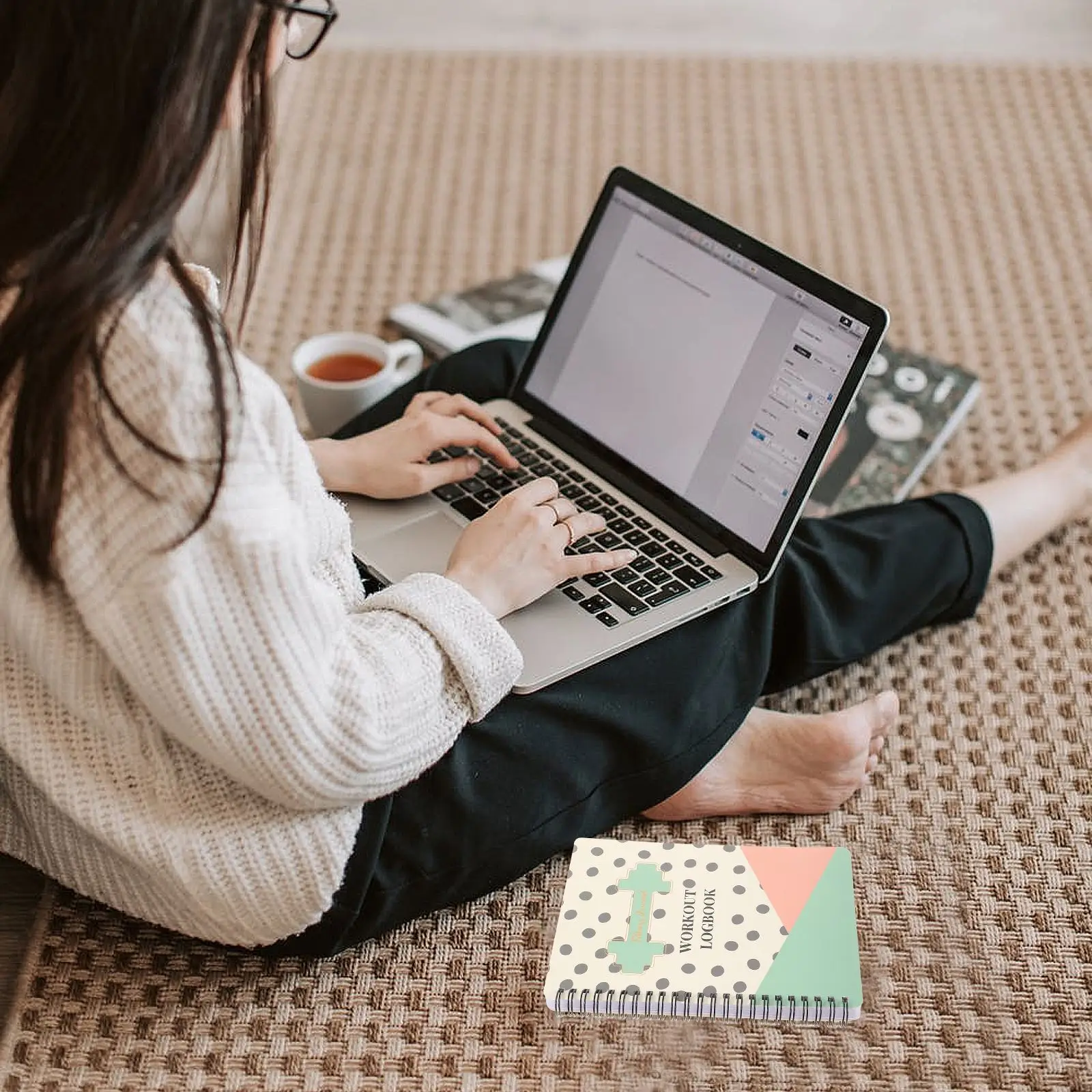 Buku catatan Log kebugaran buku catatan Workout jurnal untuk wanita untuk pelajar perlengkapan alat tulis kantor sekolah