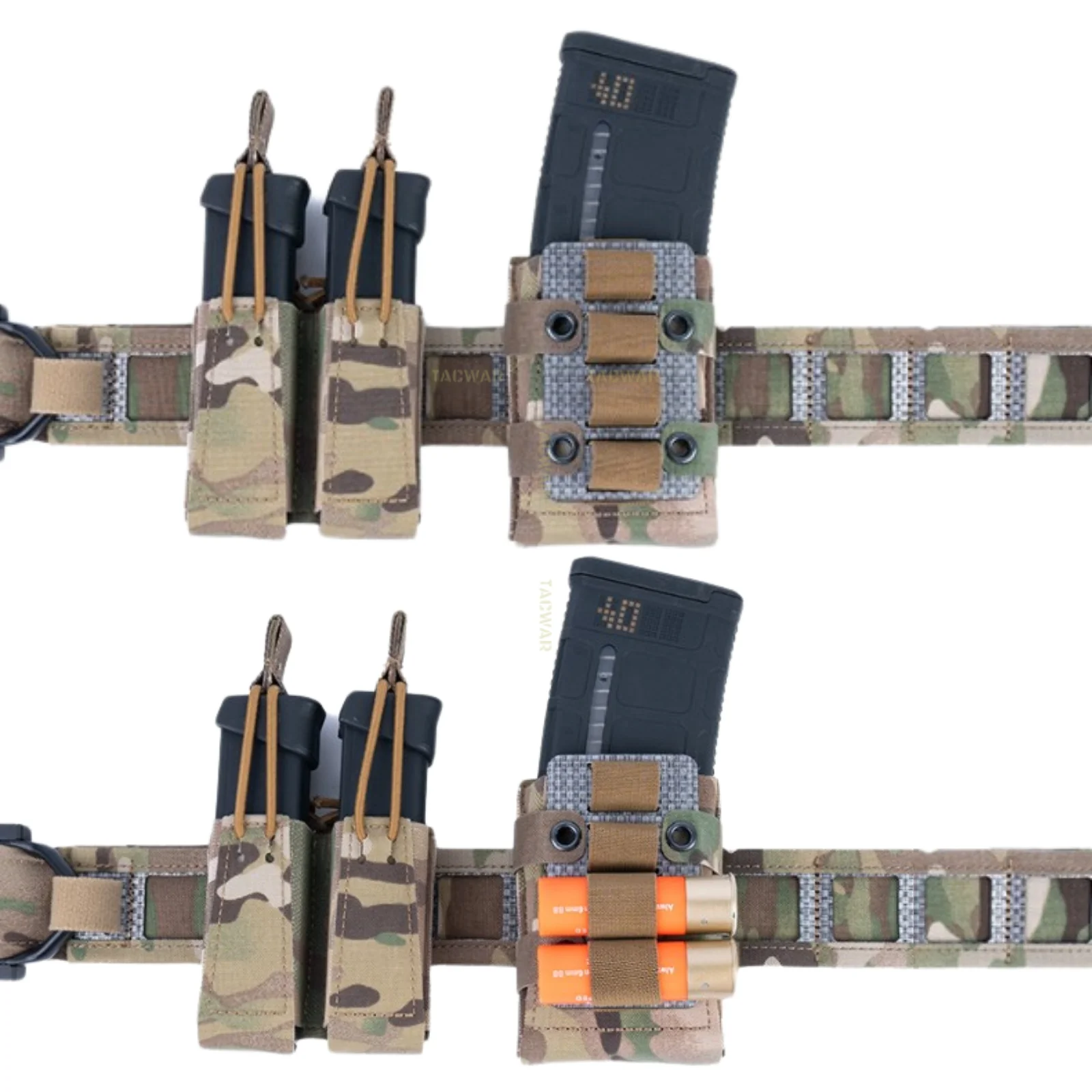 4 Rounds 12GA Shotgun Shell Sleeve Holder MOLLE Hanging Panel for Tactical Airsoft Single Rifle 55.6 Magazine Pouches view 3