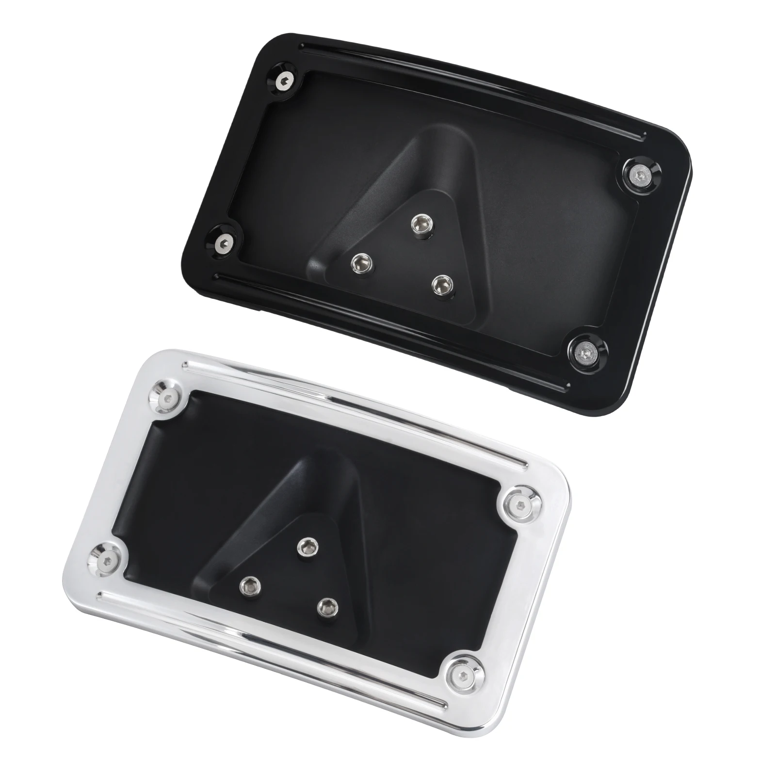 Motorcycle Curved Laydown License Plate Frame Bracket Mount Holder For Harley 3 Hole Mount Softail FL Dyna For Honda VTX1300R - view 2