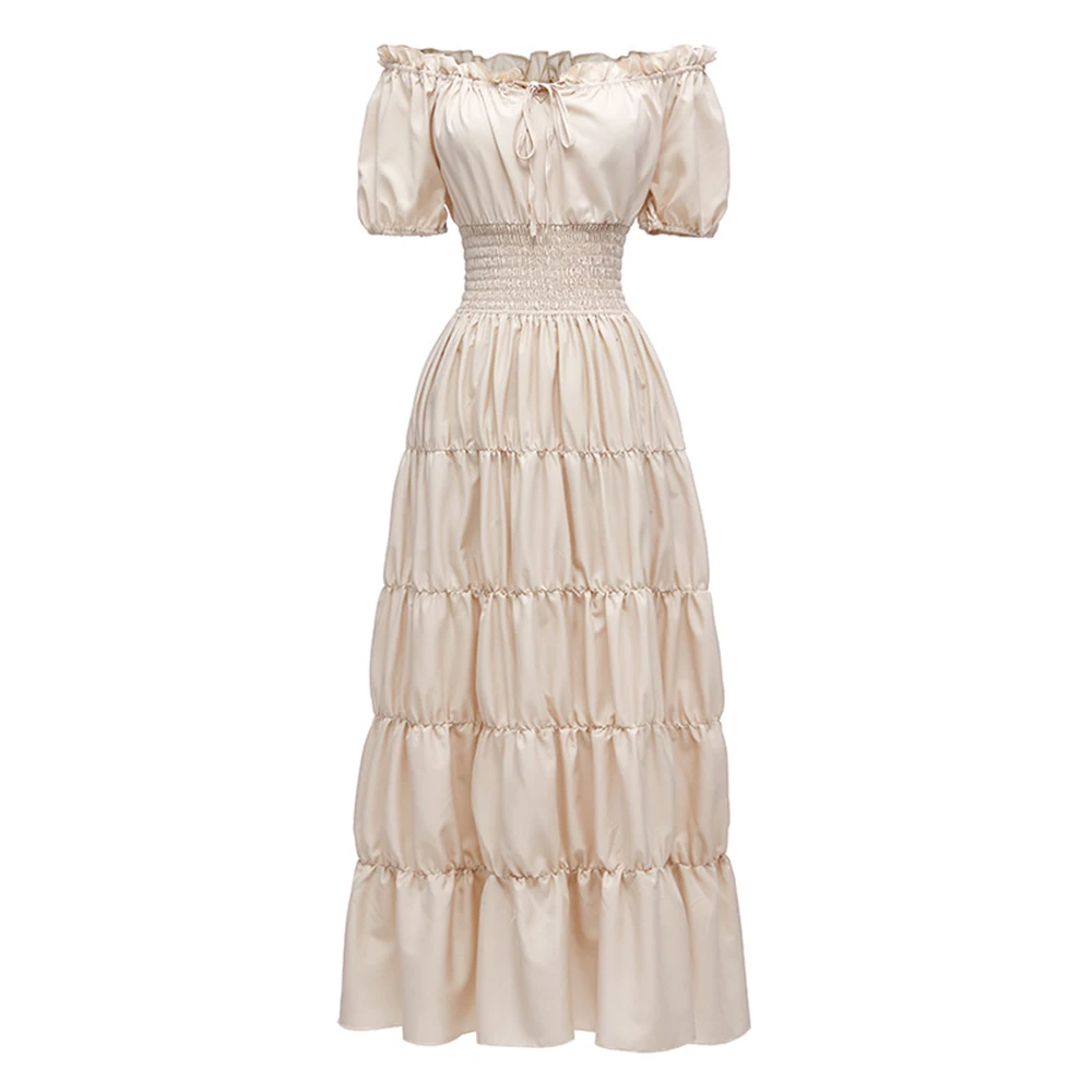 

Off The Shoulder Short Sleeve Medieval Renaissance Lady Retro Long Dress For Halloween Cosplay Vintage Clothing Victorian Dress