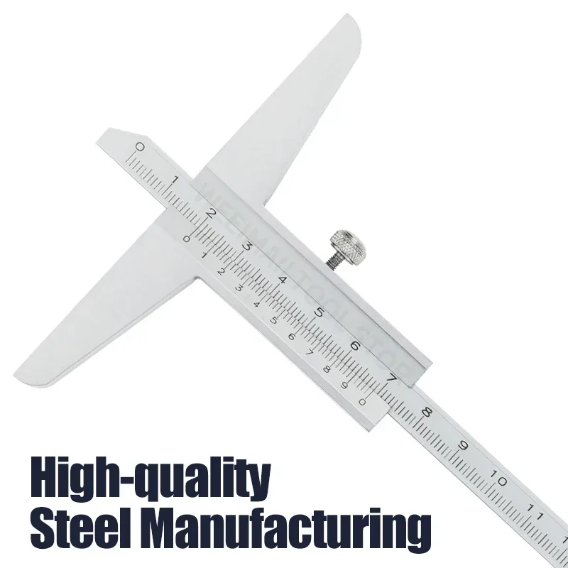 Depth Gauge Vernier Caliper Metal Calipers Woodworking Tools Caliber Measuring Tool Steel Gauges Depth Measurement 150 200 300mm
