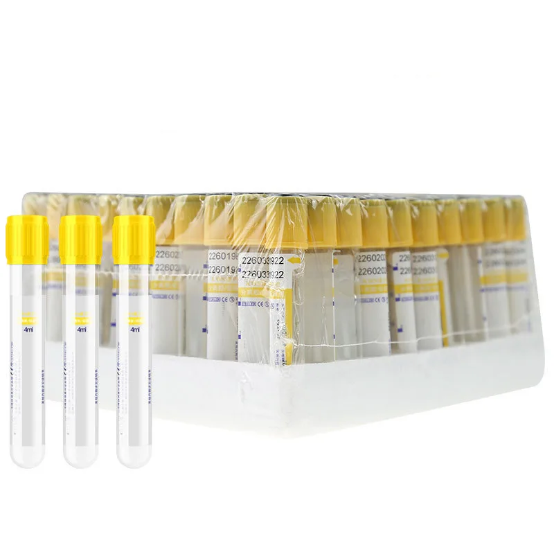 100pcs/lot Disposable Gel and Clot Activator Vacuum Blood Collection Tube 10ml Separation Gel Plastic Yellow Top Gel Vacuum Tube