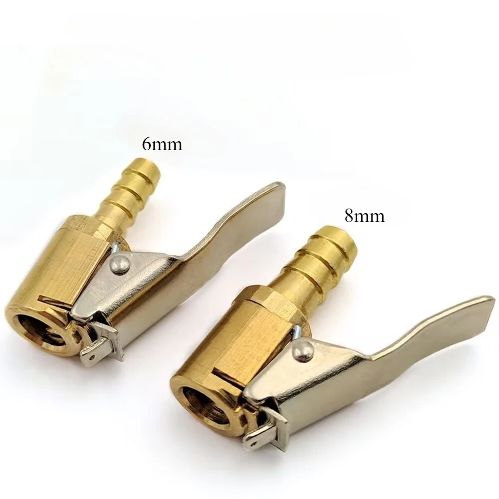 Portable Inflatable Pump for Car Tire Air Chuck Inflator Pump Valve Connector Clip-on Adapter Car Brass 6/8mm Tyre Wheel Valve