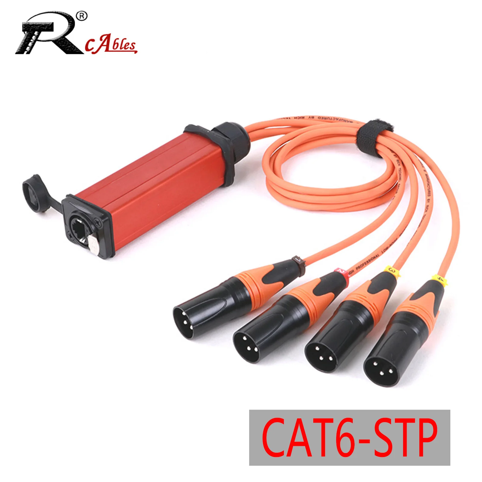 

1PC 3PIN XLR/DMX Male Snake 4-Channel Multi Network Snake Receiver to RJ45 Female CAT6A SFTP Single Ethercon Cable 0.5M-10M