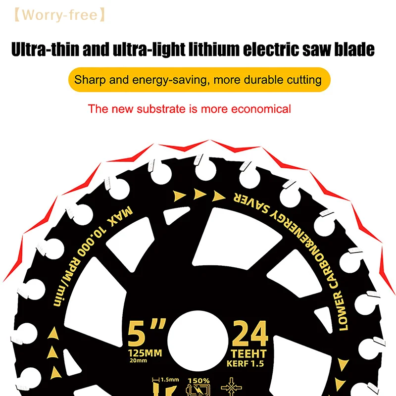 Hojas de sierra de litio de ahorro de energía, hojas de sierra de corte de madera de litio de alta eficiencia energética, hoja de sierra de aleación específica para carpintería, 1 ud.