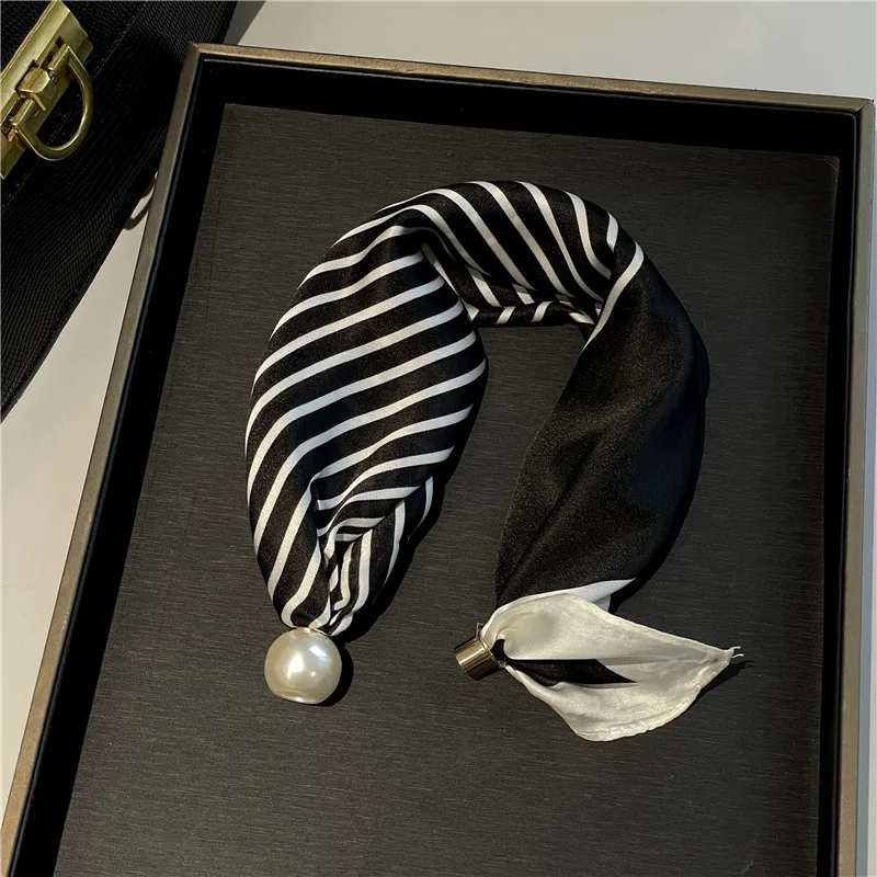 Parelketting Magnetische gesp Luie zijden sjaal Dameshanger Sjaal Sleutelbeenketting Zijden sjaal