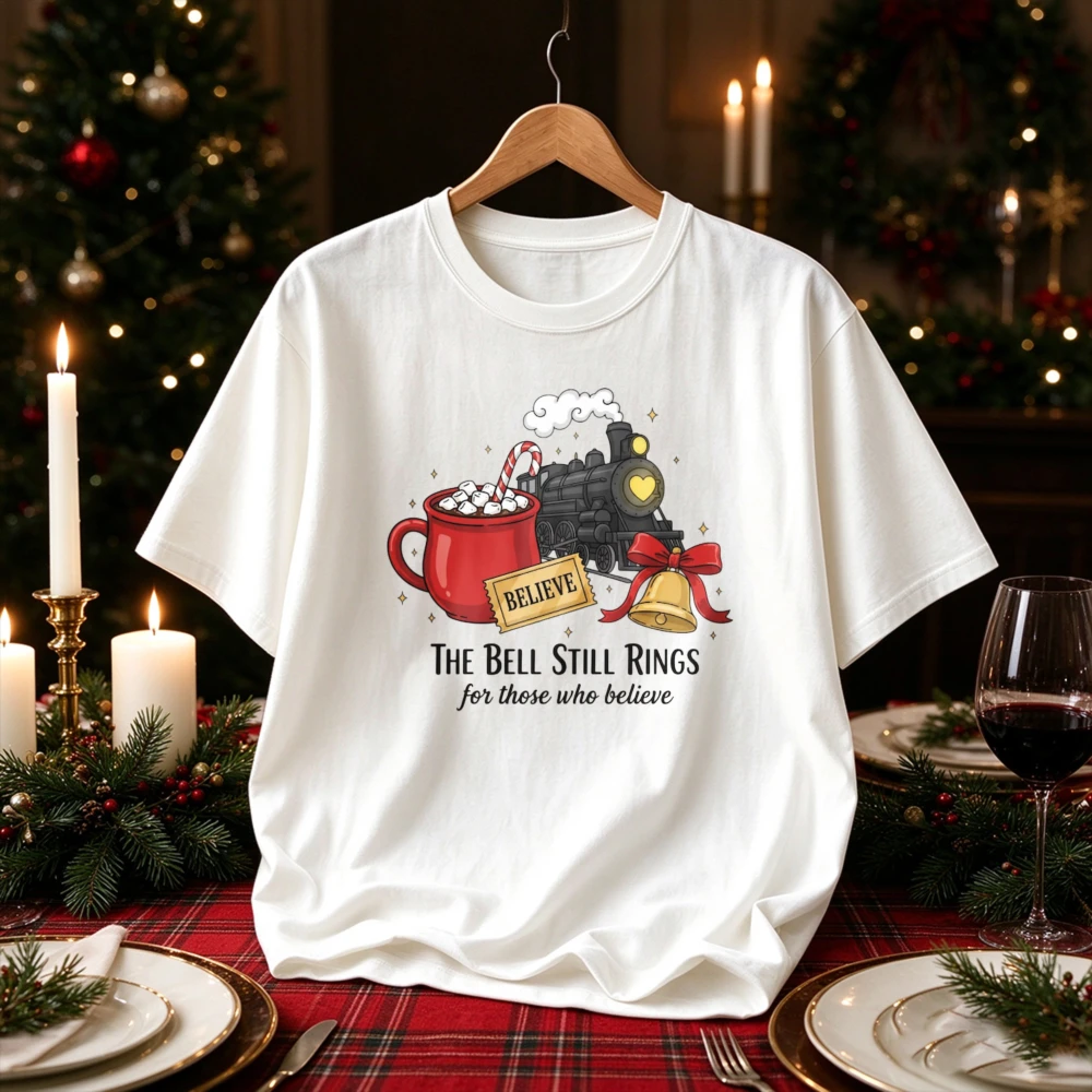 Shirt Believe Train Christmas Shirt Retro Polar Express Inspired Tee Festive Red Xmas Shirts for Women Y2k Top Graphic T Shirts