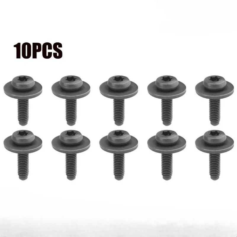 10PCS Metal Car Headlight Bolt Screw M6x20 N90683302 Fender Screw Car Clips Fasteners for A4 S4 Q5 Q7 A6 A7