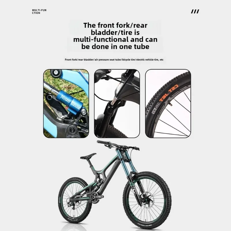 Bicycle pump Portable Meifa mouth Road bike Mountain bike Household multi-functional front fork rear tank pumping equipment