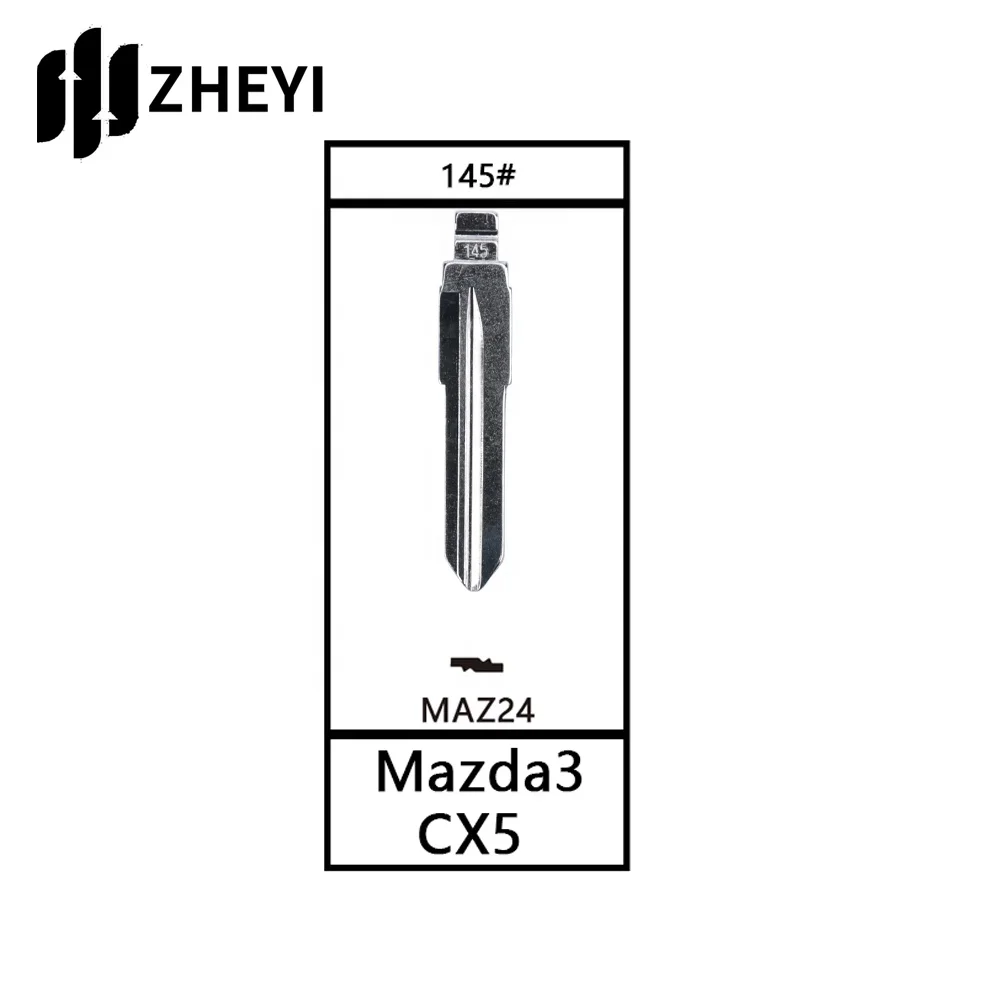 Maz24 145 # universal sem cortes remotos flip lâmina chave para mazda3 cx5 maz24 145 # em branco chave lâmina sem cortes para carro chave de