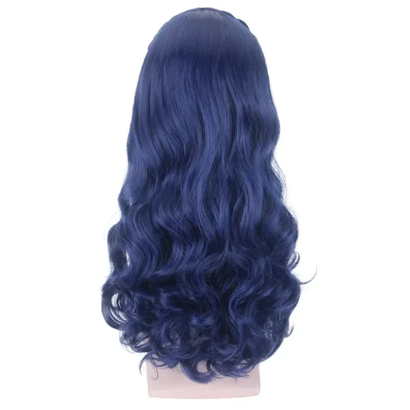 60CM Descendants 2 Evie 긴 물결 모양의 가발 코스프레 의상 여성 내열성 헤어 할로윈 파티 역할 놀이 가발
