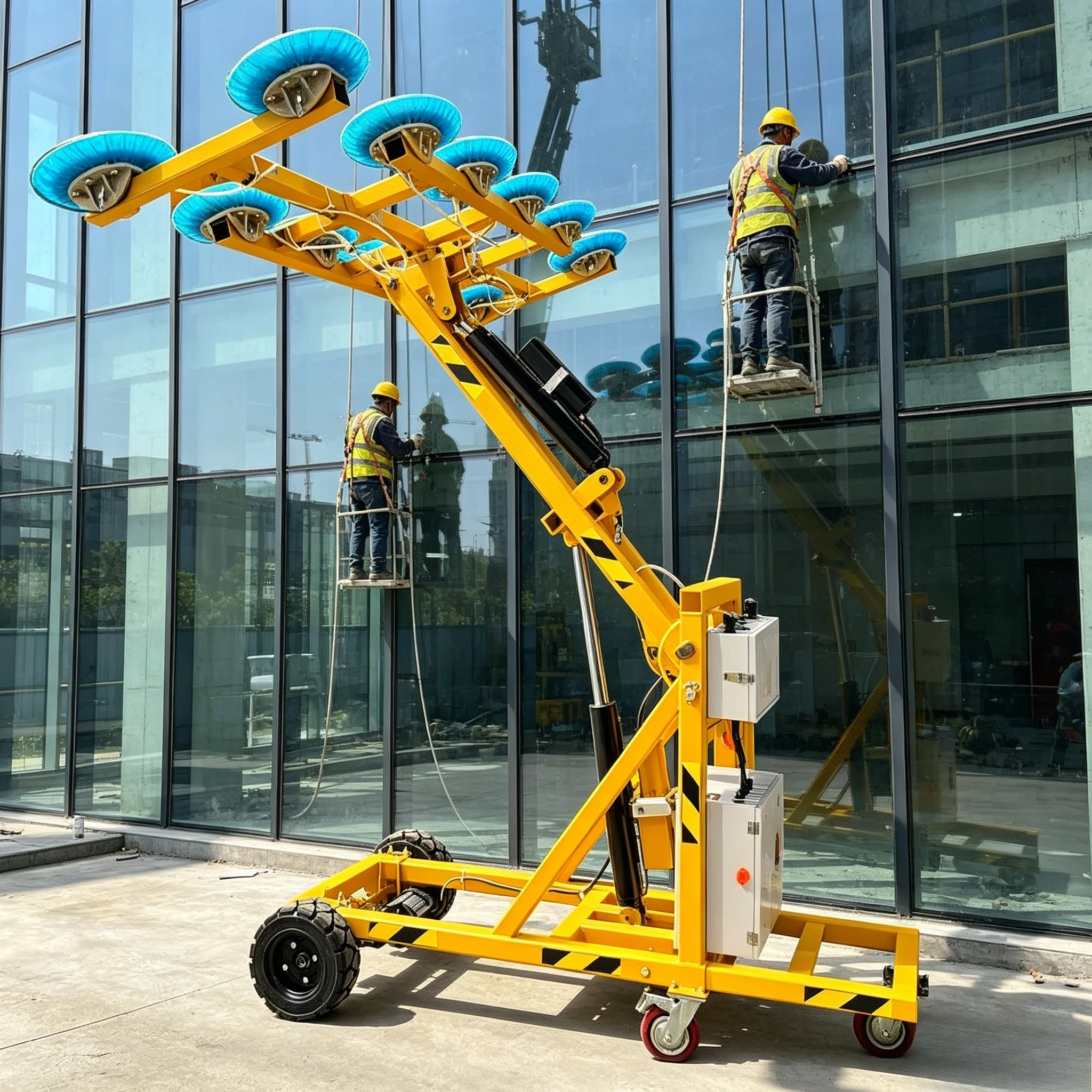 Electric Glass Transporter Suction Cup Mobile Vacuum Large Suction Curtain Wall Door and Window Stone Transporter Customized