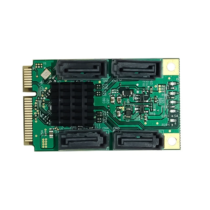 Pcie To 4 Ports SATA3.0 6Gbps Hard Disk Adapter Card Mini PCI Express To SATA 3.1 Controller Expansion Card