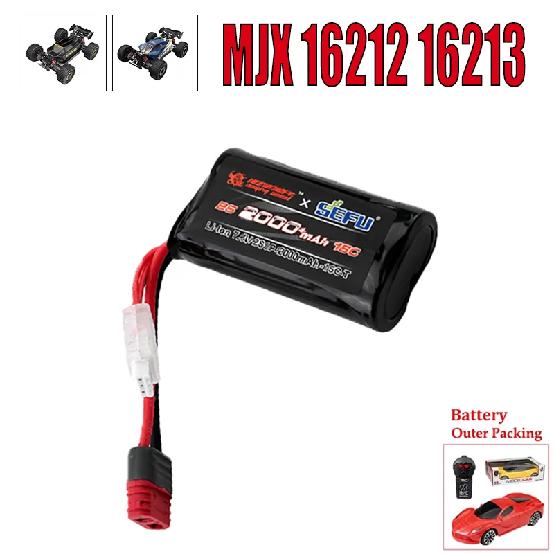 Original 7.4V 2000mAh 15C Li-ion Battery for MJX Hyper Go H12Y 14303 14304 16212 16213 16218 RC Car Accessories