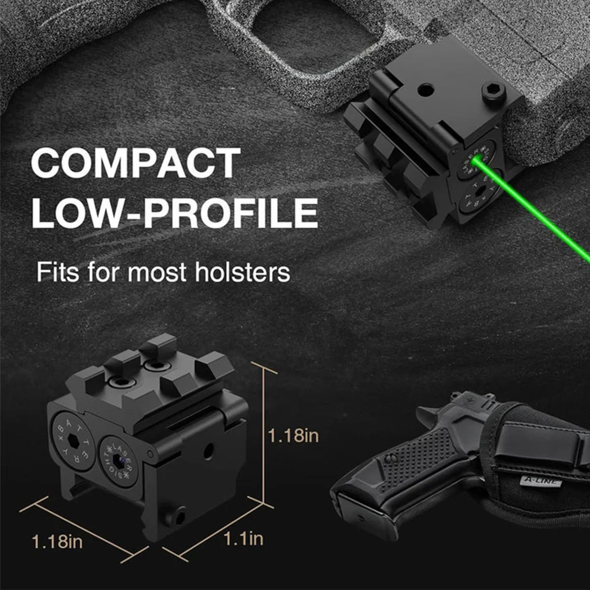 

Тактический Компактный пистолет, зеленый и красный точечный лазерный указатель с верхней направляющей Пикатинни, подходит для Glock 17 19 Taurus G2C, лазерный прицел