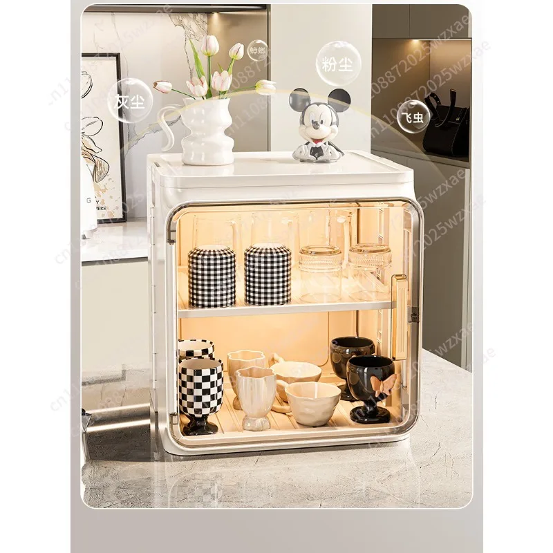 Dust-proof cup storage rack Desktop teacup Water cup holder Tea set Storage box Coffee
