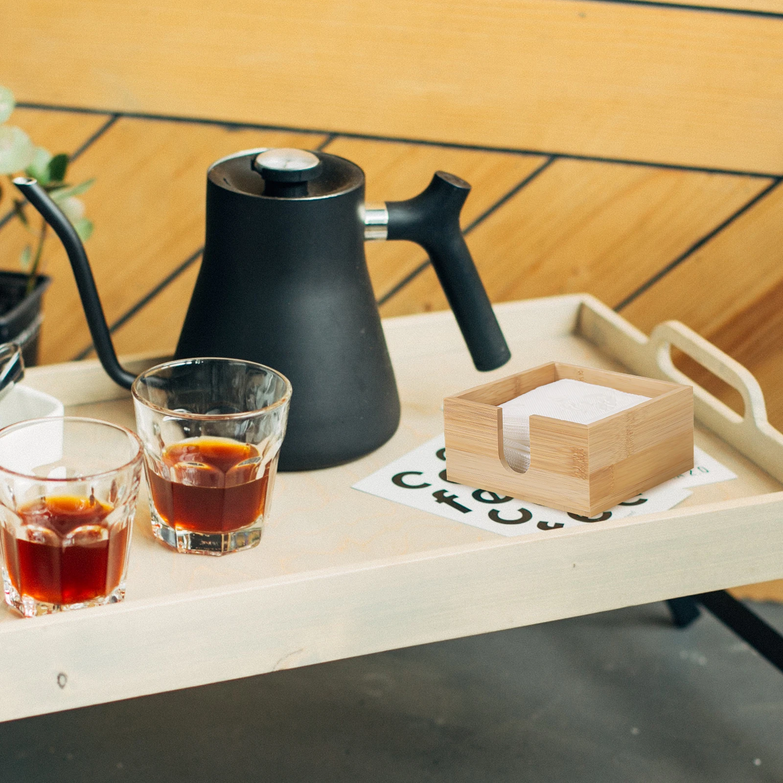 

Wooden Napkin Holder Tabletop Decorative Stand For Cloth Paper Tissue Storage Dinner Napkin Organizer Freestanding Holder For