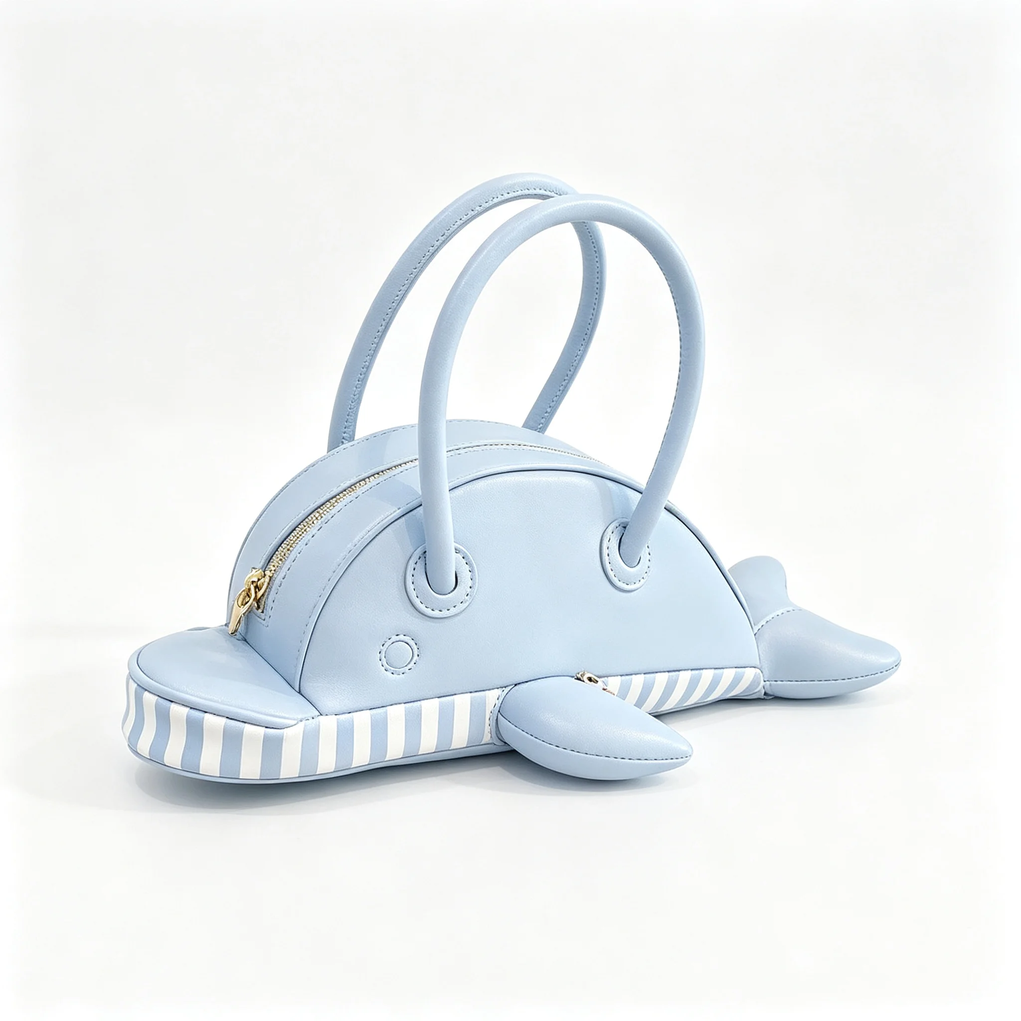 White Black Pink Blue Cute Dolphin Shape Bag PU Leather Top Handle Crossbody Shoulder Handbag Mini Phone Purse For Women Girls