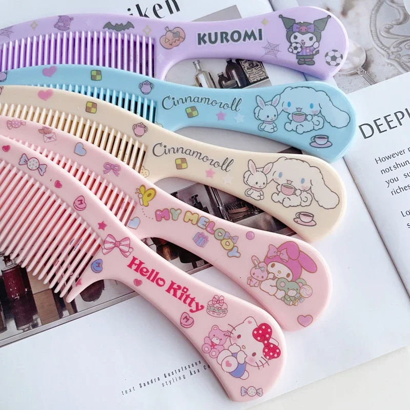 Sanrio Hello Kitty Comb Cute Cartoon My Melody Cinnamoroll Kuromi Student Comb Kawaii Fashion Charm Women Girls Holiday Gifts