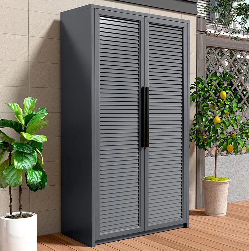 

Outdoor All Aluminum Alloy Balcony Cabinet Locker Sunscreen Waterproof Storage Locker Housekeeping Mop Storage Cabinet